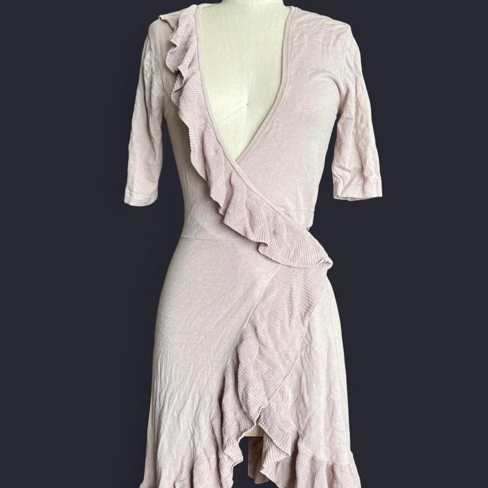BCBG MaxAzria Blush Rose Asymmetrical Wrap Dress